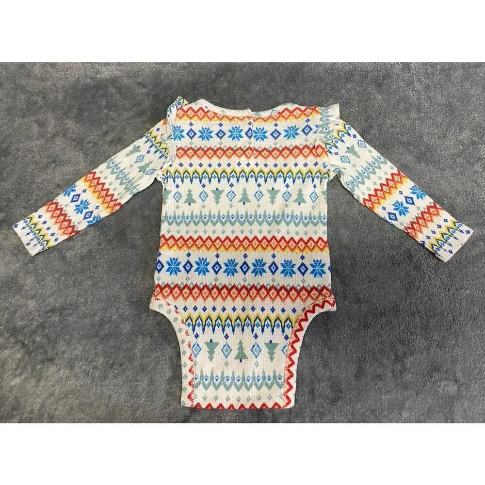 Old Navy Waffle Knit Winter Bodysuit Girls Size 6-12 Months